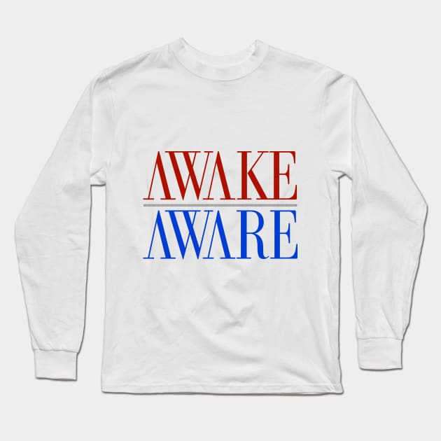 V2020-AWAKE/AWARE [RED OVER BLUE] Long Sleeve T-Shirt by VISION2020